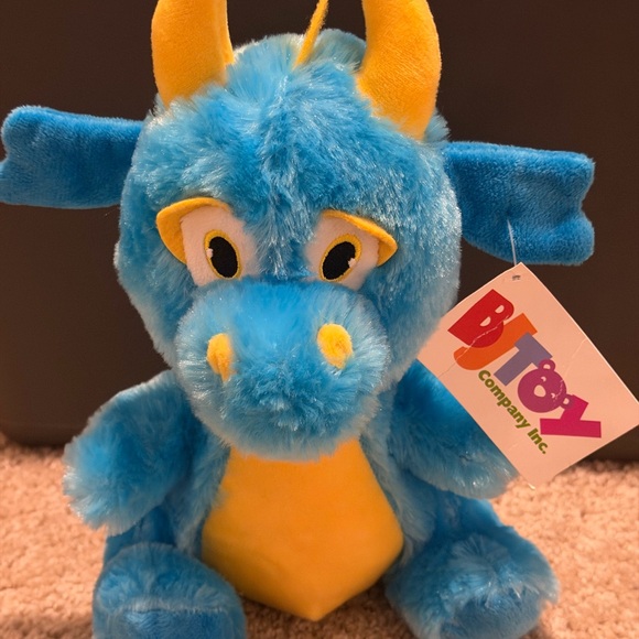 BJ Toy Company Blue and Yellow Plush Dragon NWT - Picture 2 of 4